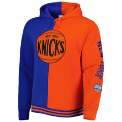 New York Knicks Hardwood Classics Split Pullover Hoodie Blue/Orange - Mitchell & Ness