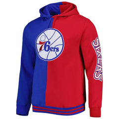 Philadelphia 76ers Hardwood Classics Split Pullover Hoodie Royal/Red - Mitchell & Ness