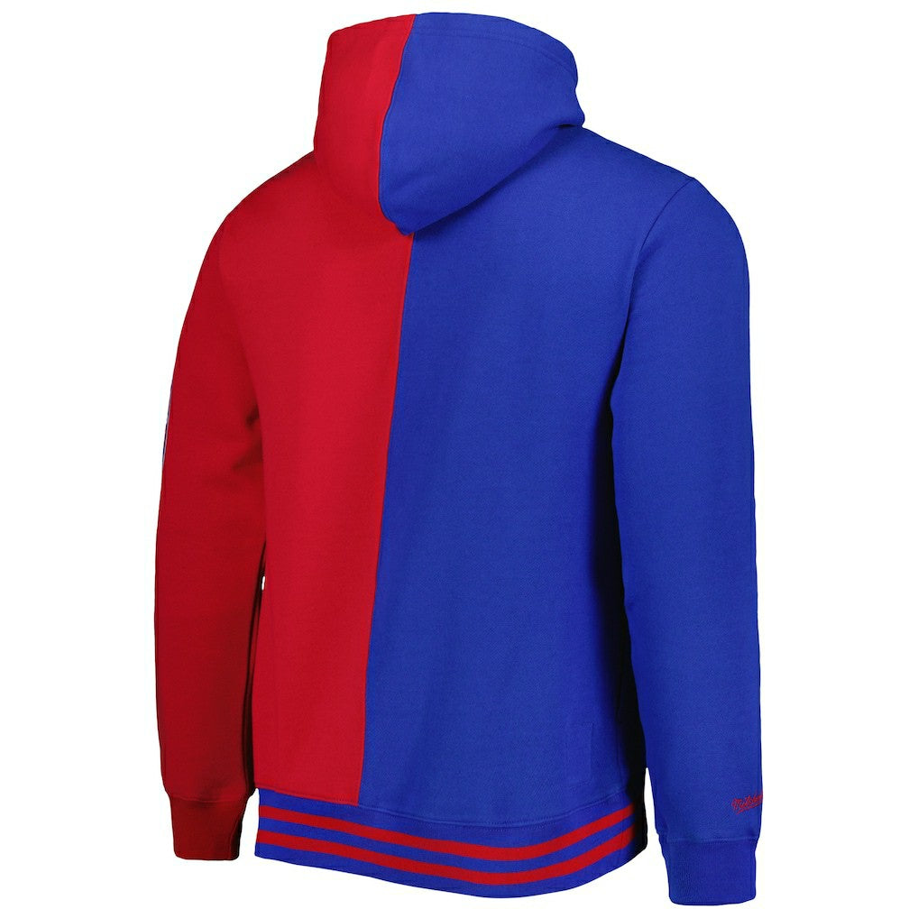 Philadelphia 76ers Hardwood Classics Split Pullover Hoodie Royal/Red - Mitchell & Ness