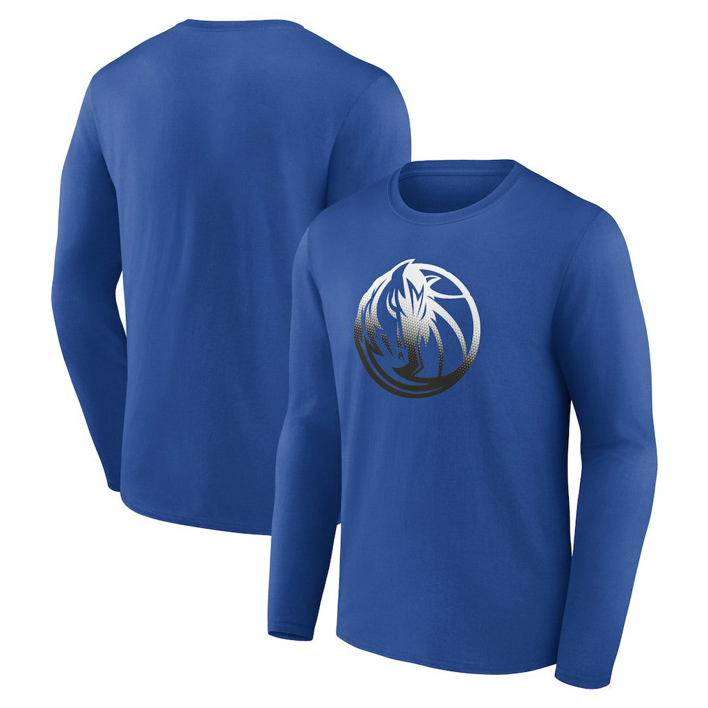 Dallas Mavericks Gradient Logo Long Sleeve T-Shirt Blue outlet