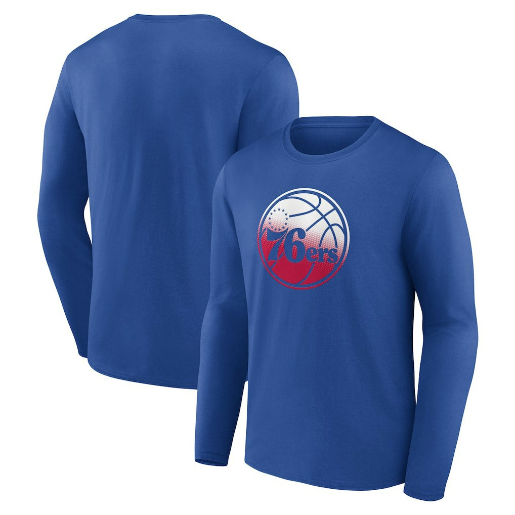 Philadelphia 76ers Gradient Logo Long Sleeve T-Shirt Royal outlet