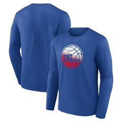 Philadelphia 76ers Gradient Logo Long Sleeve T-Shirt Royal outlet