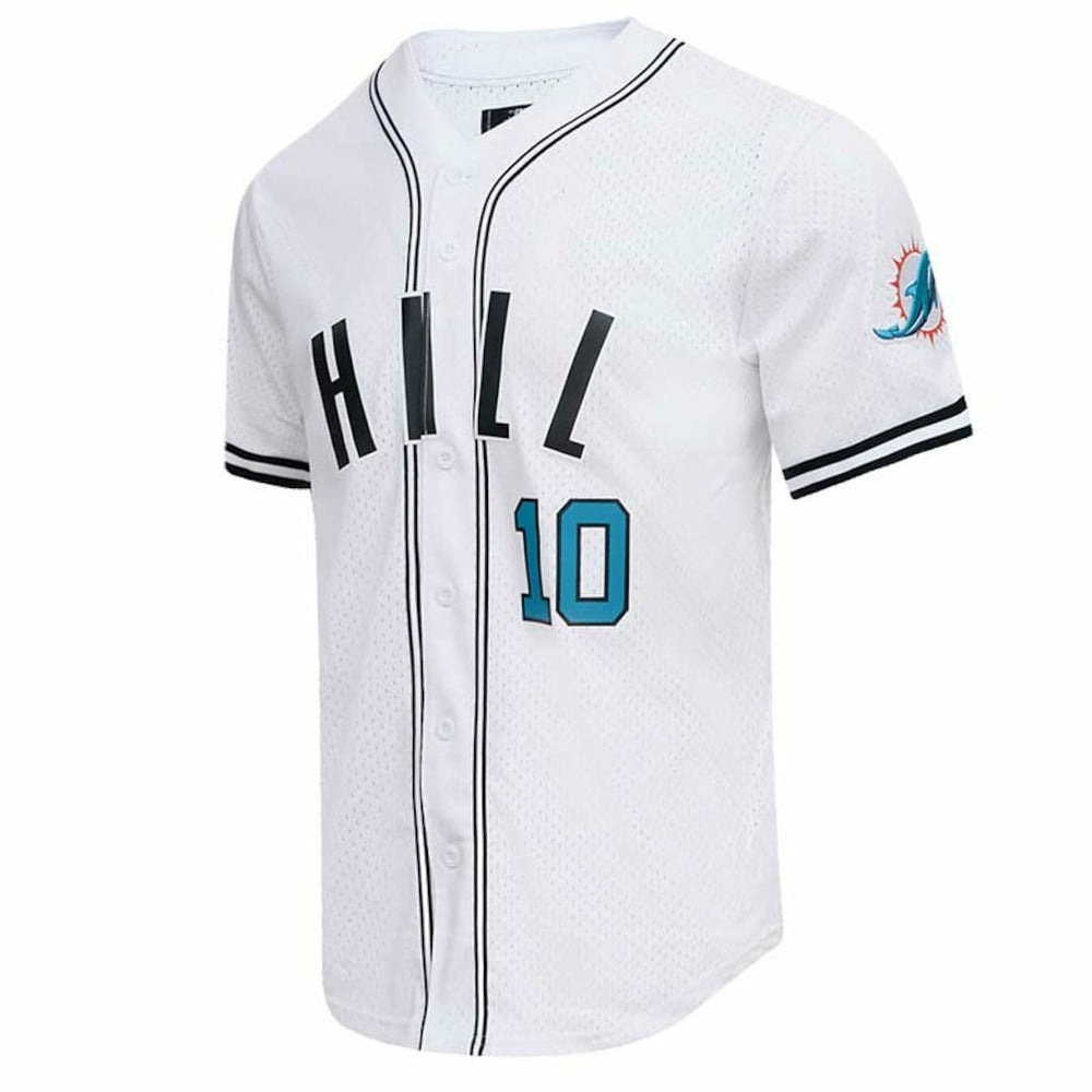 Tyreek Hill Miami Dolphins Pro Standard Mesh Baseball Button-Up T-Shirt - White T-shirts