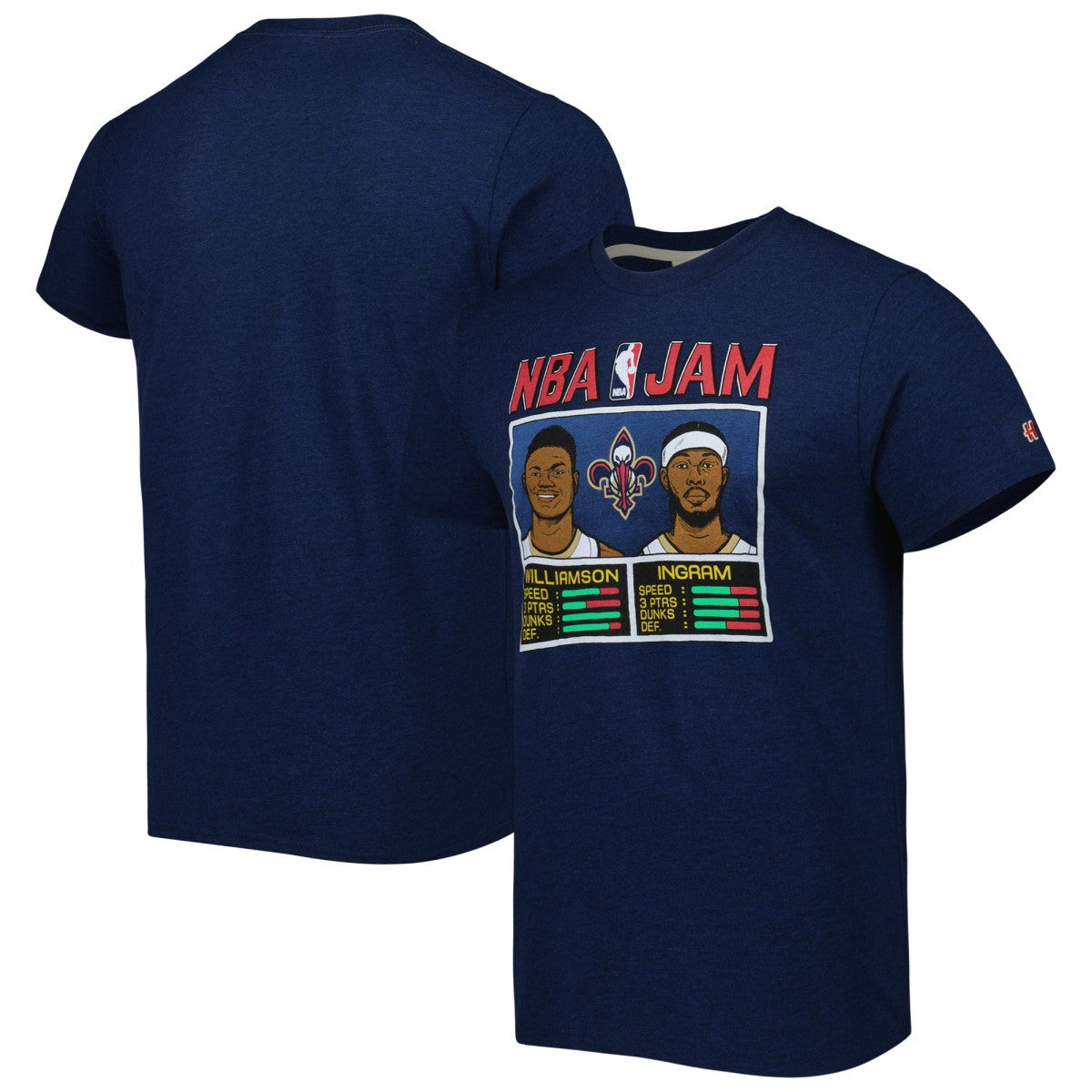 Zion Williamson & Brandon Ingram New Orleans Pelicans Homage NBA Jam Tri-Blend T-Shirt Navy