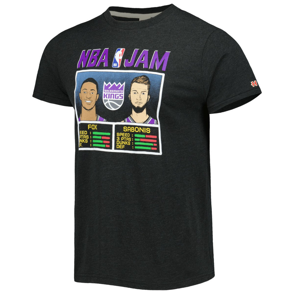 De'Aaron Fox & Domantas Sabonis Sacramento Kings Homage NBA Jam Tri-Blend T-Shirt Charcoal