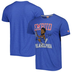 Joel Embiid Philadelphia 76ers Homage Caricature Tri-Blend T-Shirt Royal