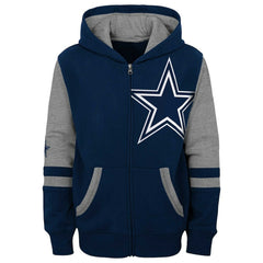 Dallas Cowboys Youth Colorblock Full-Zip Hoodie - Navy Hoodies