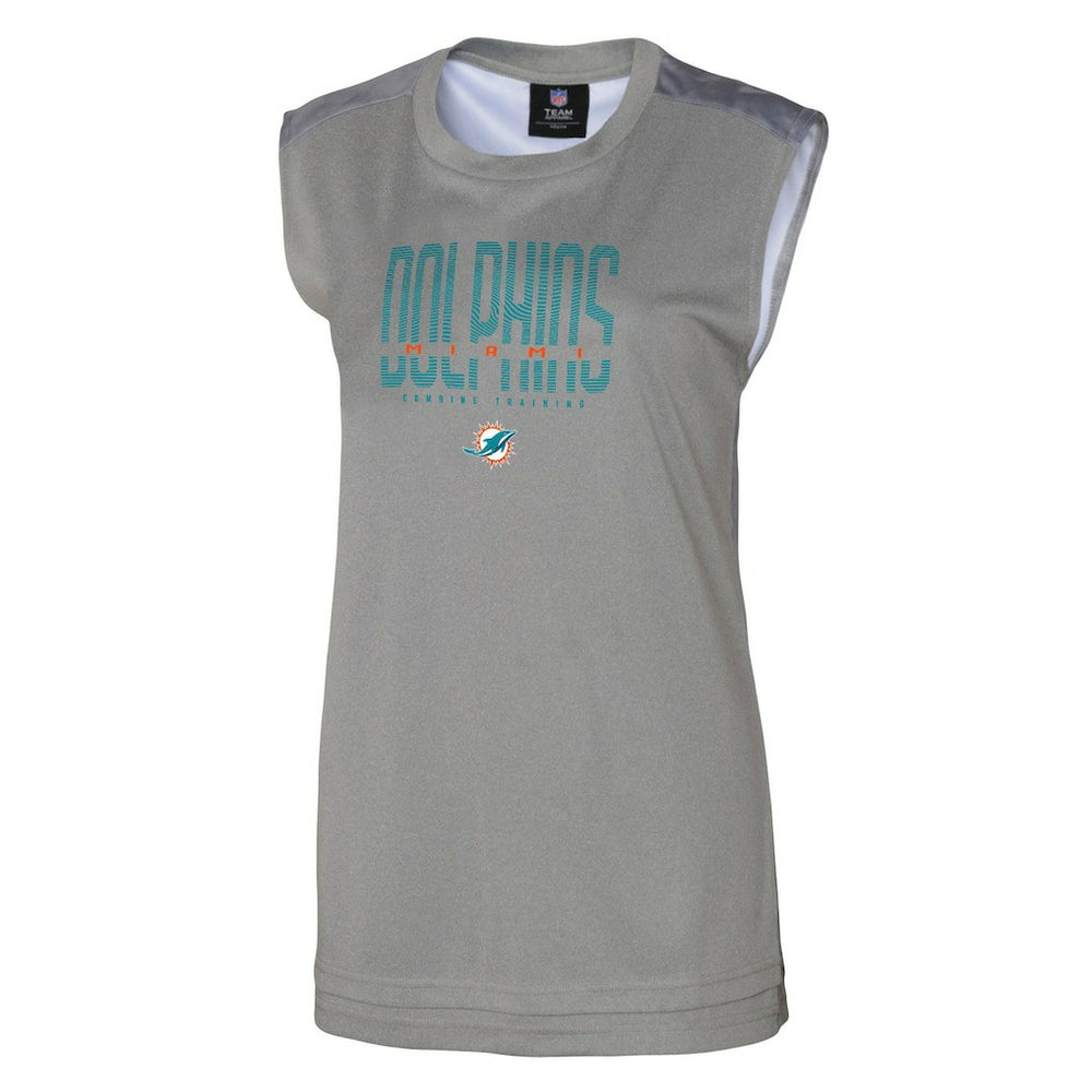 Miami Dolphins Women's No Sweat Tank Top - Gray Tops