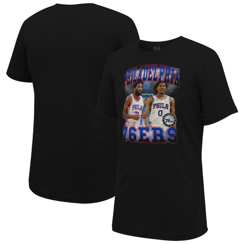 Joel Embiid & Tyrese Maxey Philadelphia 76ers Stadium Essentials Unisex Player Duo T-Shirt Black