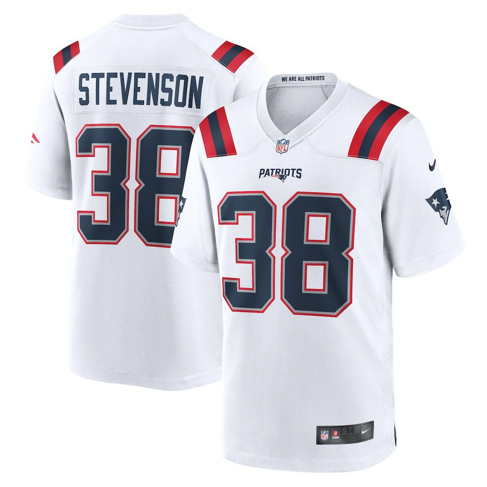 Rhamondre Stevenson New England Patriots Game Player Jersey - White Jerseys