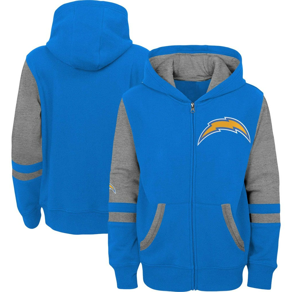 Los Angeles Chargers Preschool Stadium Color Block Full-Zip Hoodie - Powder Blue Hoodies