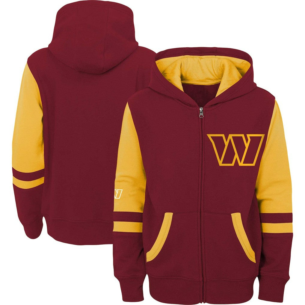 Washington Commanders Preschool Stadium Color Block Full-Zip Hoodie - Burgundy Hoodies