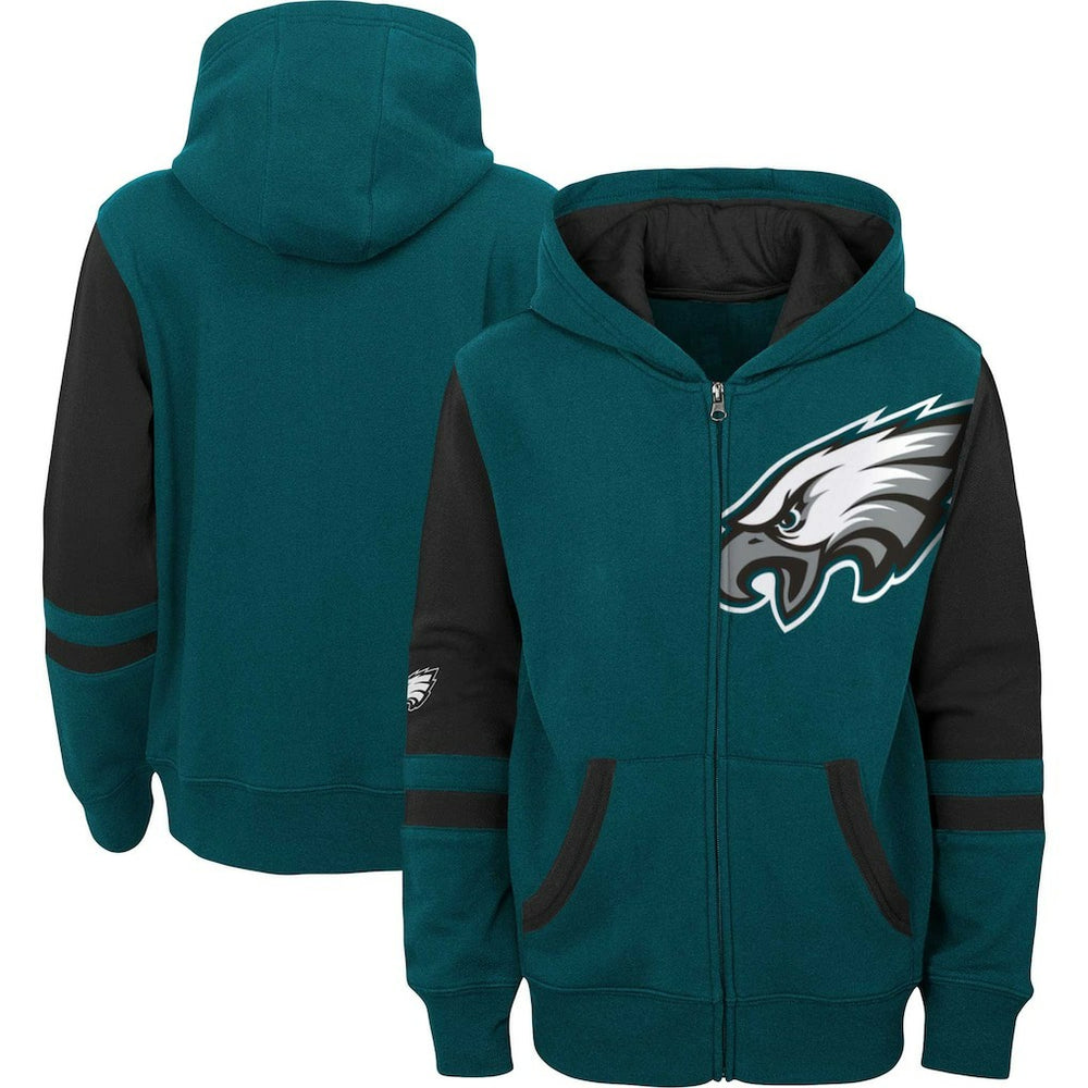 Philadelphia Eagles Preschool Stadium Color Block Full-Zip Hoodie - Green Hoodies
