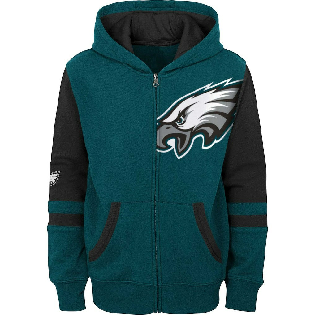 Philadelphia Eagles Preschool Stadium Color Block Full-Zip Hoodie - Green Hoodies