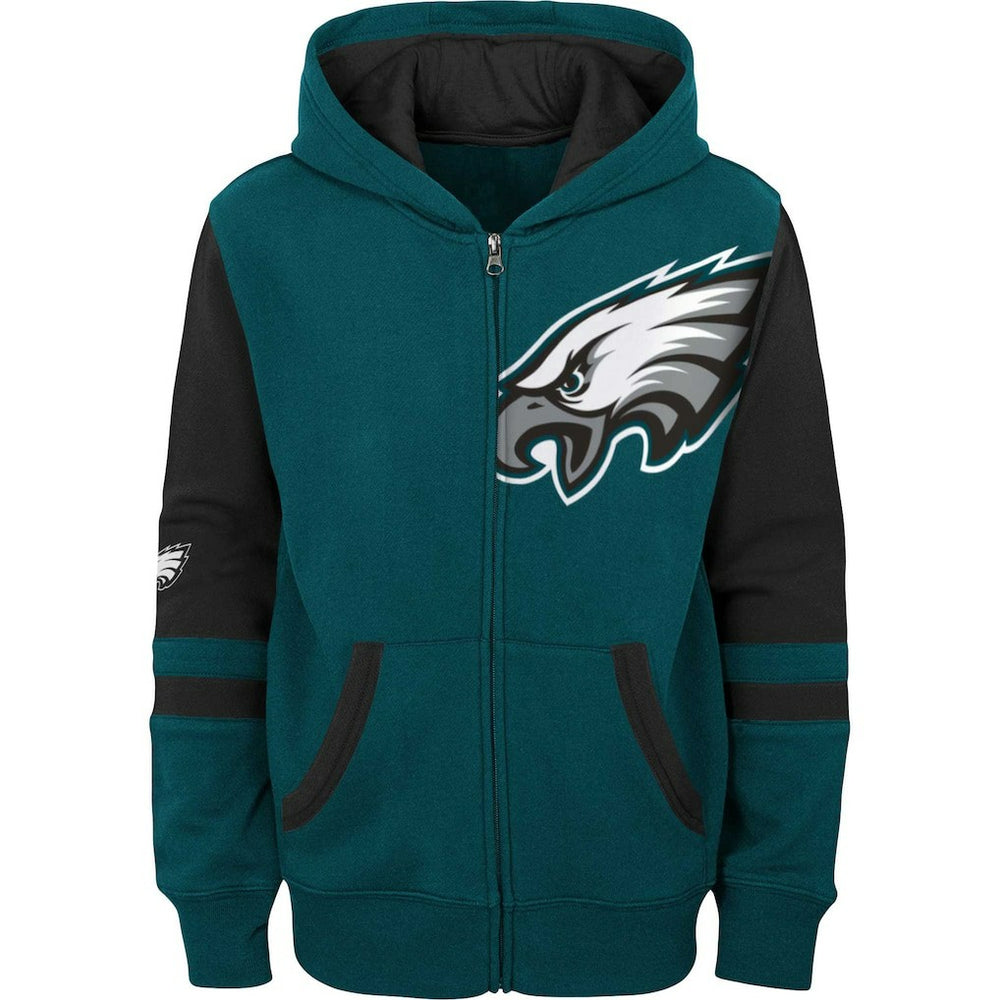 Philadelphia Eagles Preschool Stadium Color Block Full-Zip Hoodie - Green Hoodies
