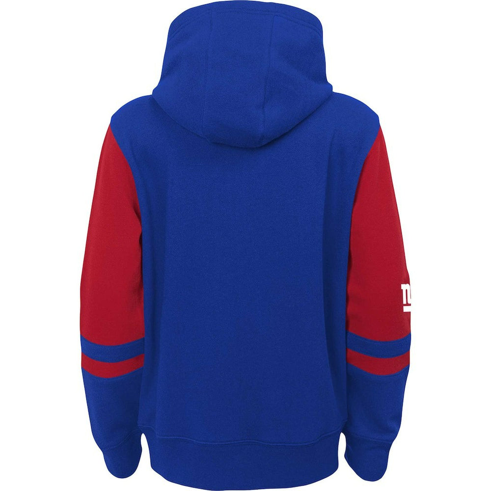 New York Giants Preschool Stadium Color Block Full-Zip Hoodie - Royal Hoodies