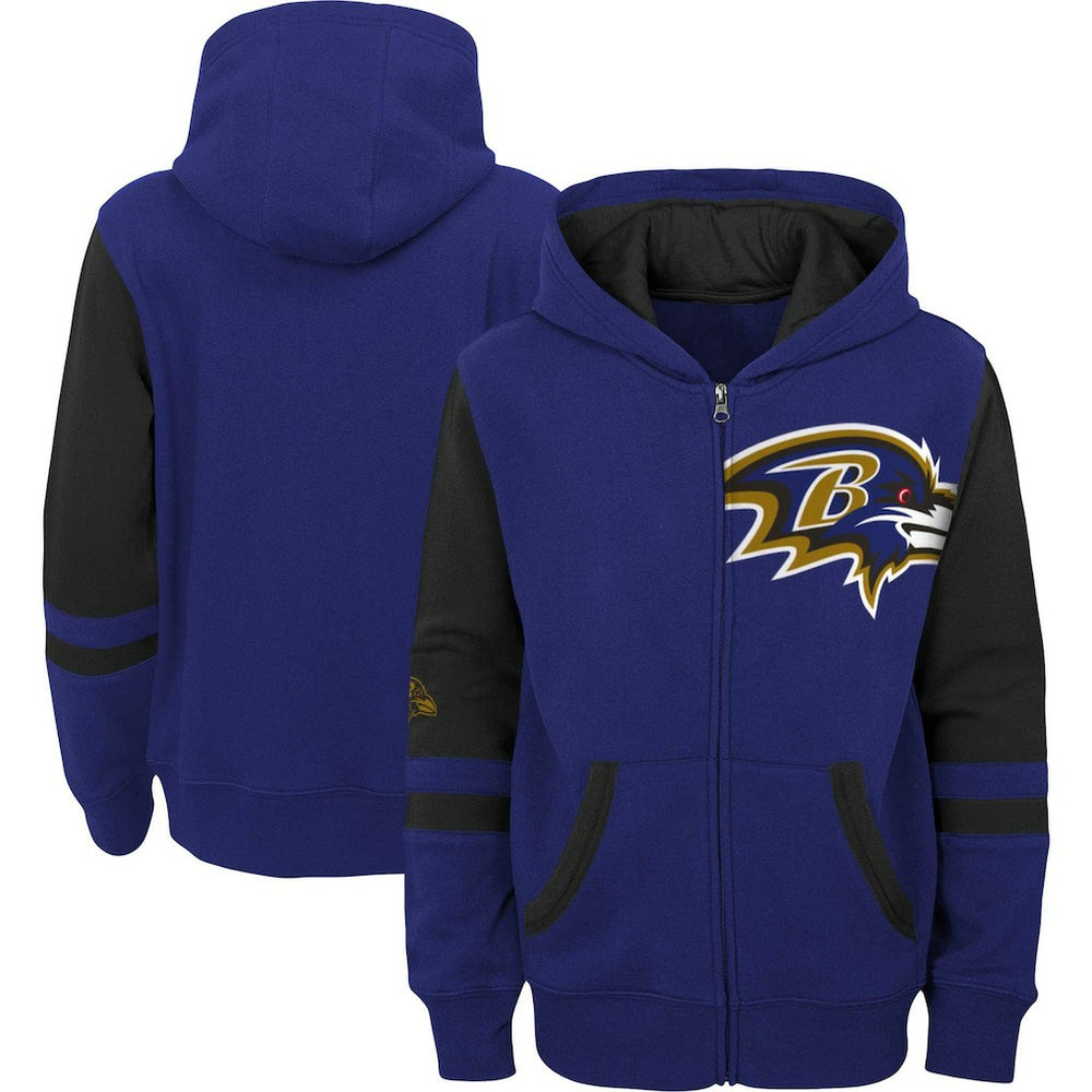 Baltimore Ravens Preschool Stadium Color Block Full-Zip Hoodie - Purple Hoodies