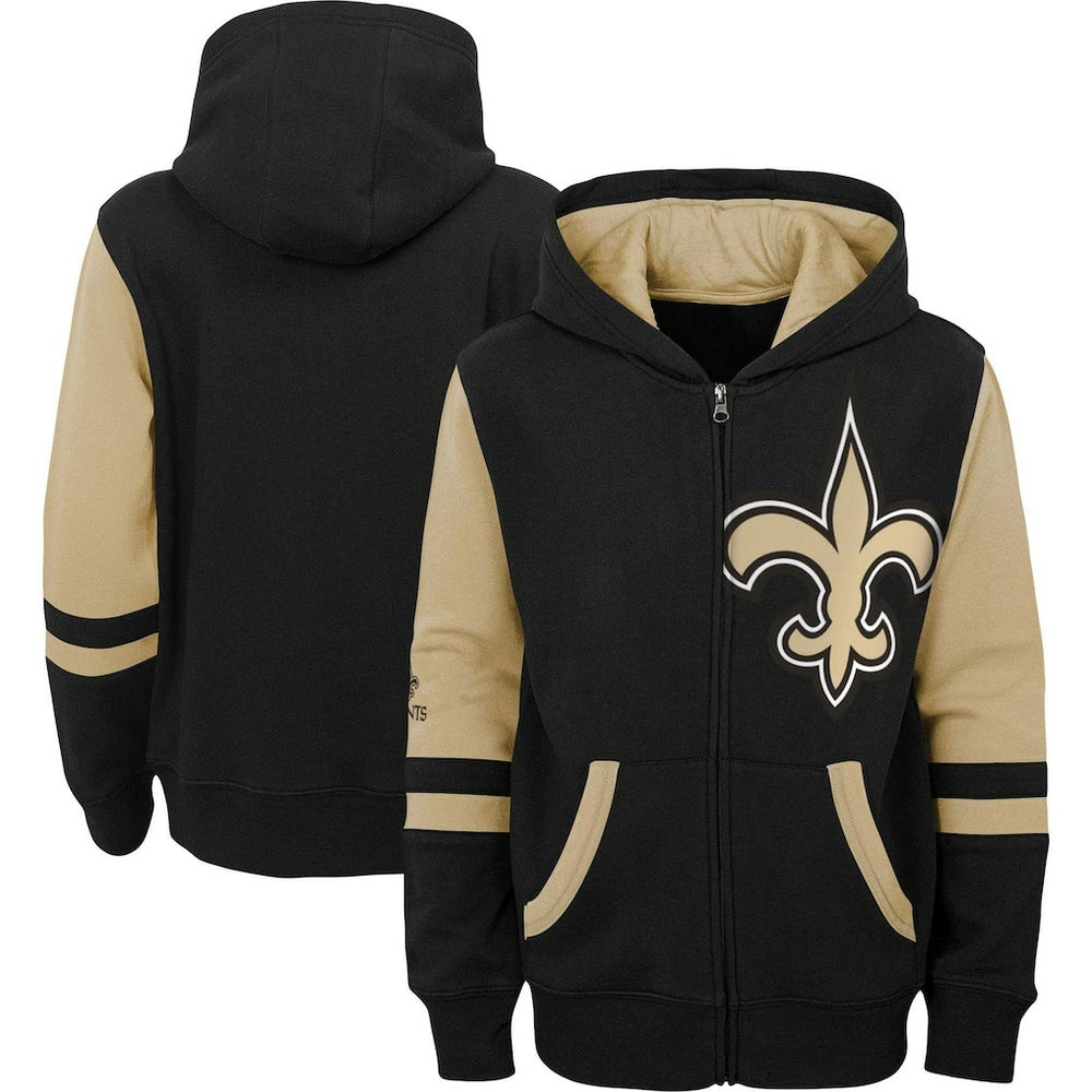 New Orleans Saints Preschool Stadium Color Block Full-Zip Hoodie - Black Hoodies