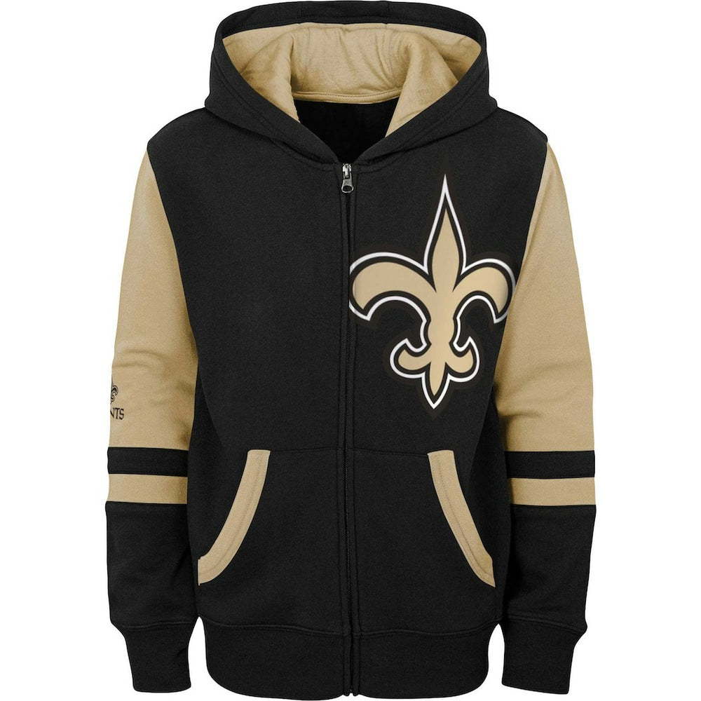 New Orleans Saints Preschool Stadium Color Block Full-Zip Hoodie - Black Hoodies