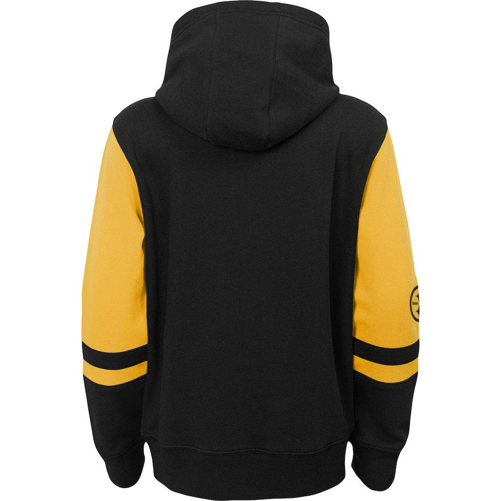 Pittsburgh Steelers Preschool Stadium Color Block Full-Zip Hoodie - Black Hoodies