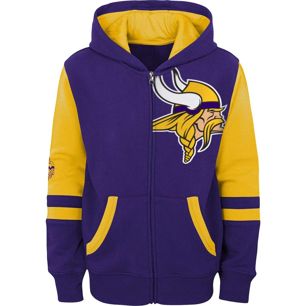 Minnesota Vikings Preschool Stadium Color Block Full-Zip Hoodie - Purple Hoodies