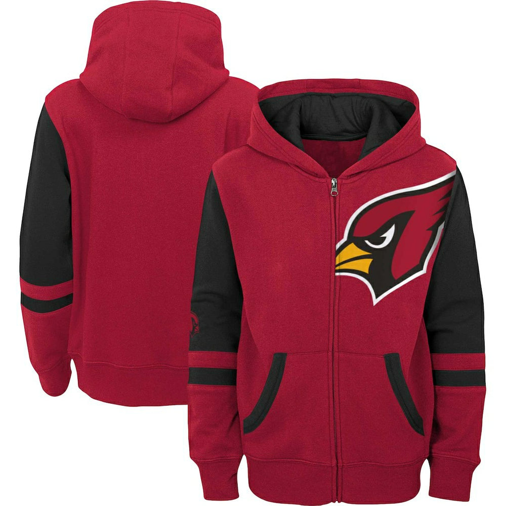 Arizona Cardinals Youth Colorblock Full-Zip Hoodie - Cardinal Hoodies