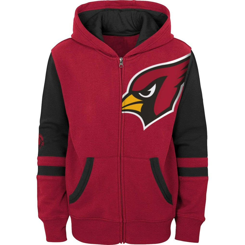 Arizona Cardinals Youth Colorblock Full-Zip Hoodie - Cardinal Hoodies