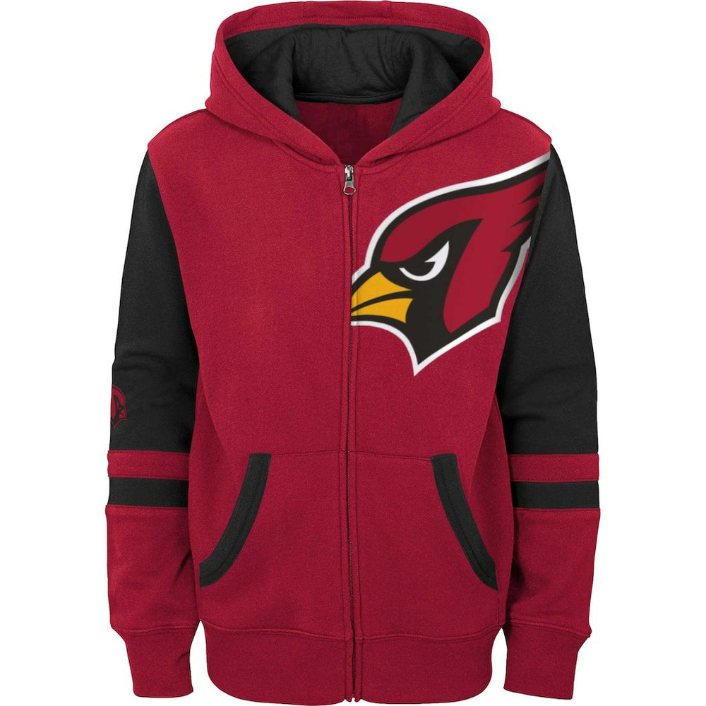 Arizona Cardinals Youth Colorblock Full-Zip Hoodie - Cardinal Hoodies