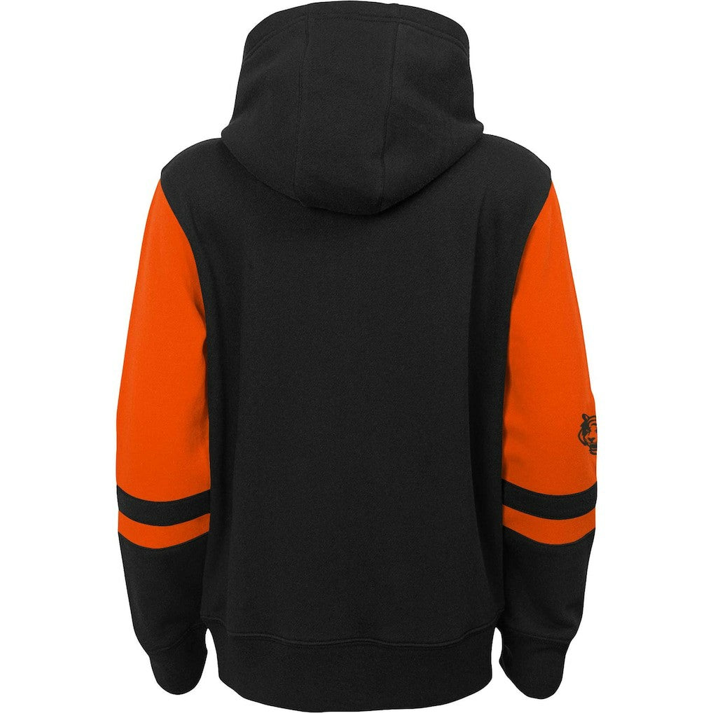Cincinnati Bengals Youth Colorblock Full-Zip Hoodie - Black Hoodies