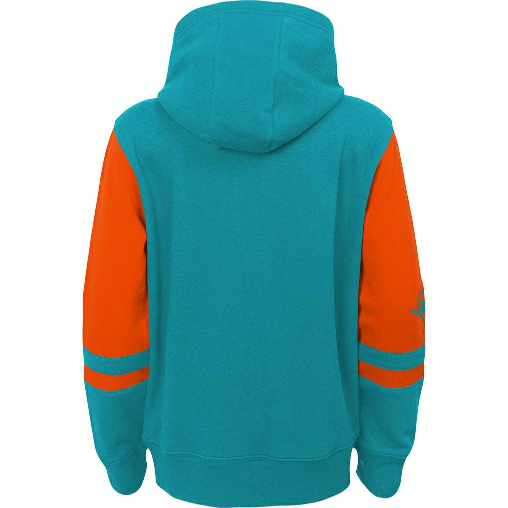 Miami Dolphins Youth Colorblock Full-Zip Hoodie - Aqua Hoodies