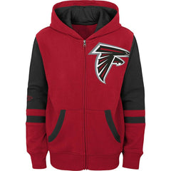 Atlanta Falcons Youth Colorblock Full-Zip Hoodie - Red Hoodies