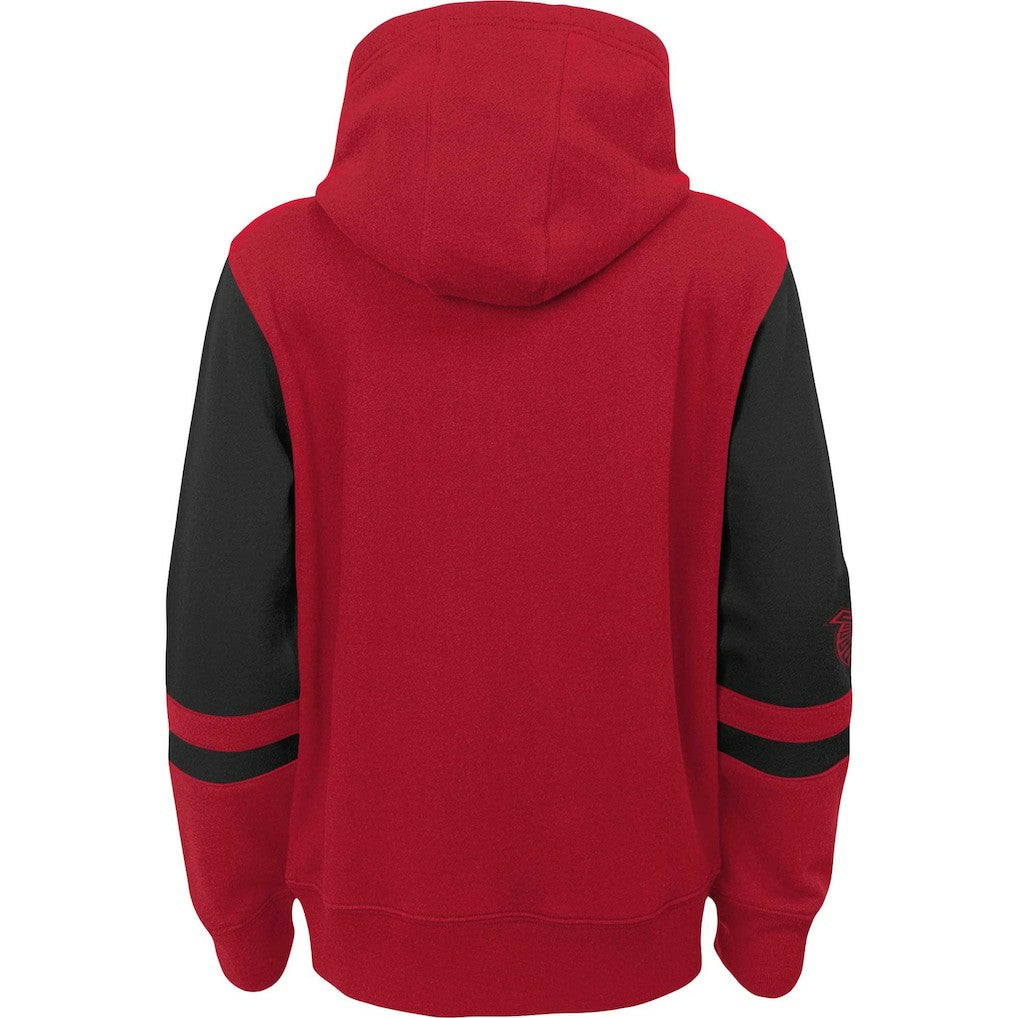Atlanta Falcons Youth Colorblock Full-Zip Hoodie - Red Hoodies