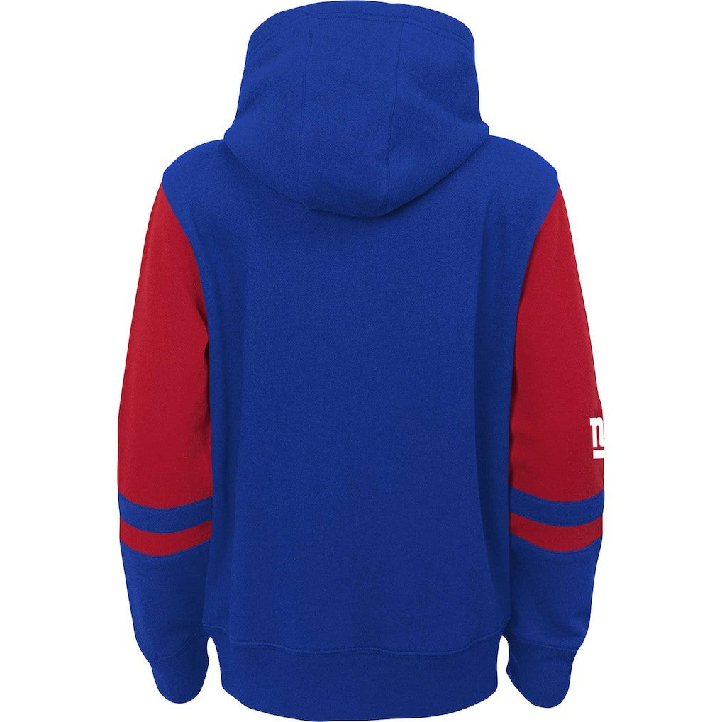 New York Giants Youth Colorblock Full-Zip Hoodie - Royal Hoodies