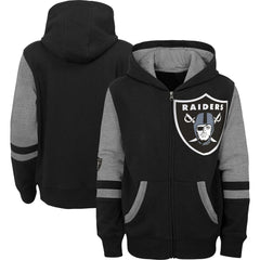Las Vegas Raiders Youth Colorblock Full-Zip Hoodie - Black Hoodies