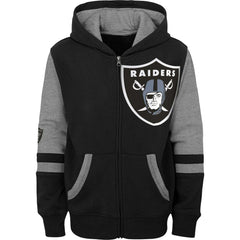 Las Vegas Raiders Youth Colorblock Full-Zip Hoodie - Black Hoodies