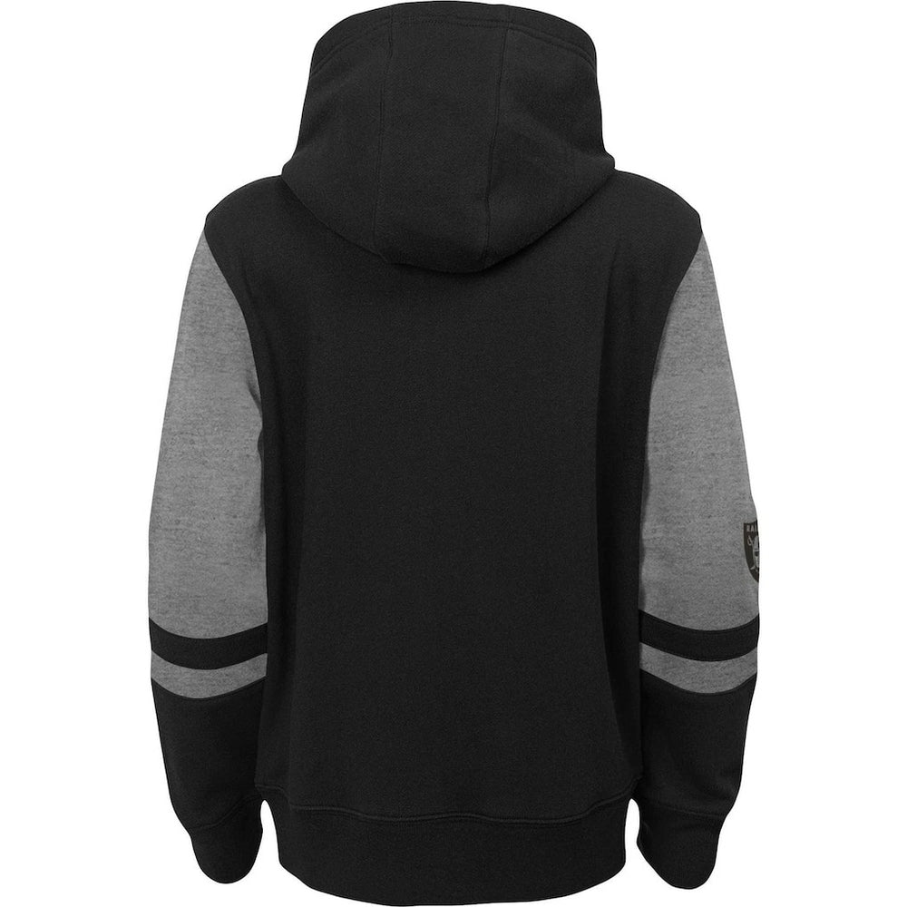 Las Vegas Raiders Youth Colorblock Full-Zip Hoodie - Black Hoodies