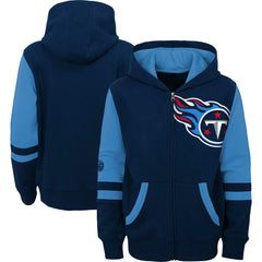 Tennessee Titans Youth Colorblock Full-Zip Hoodie - Navy Hoodies