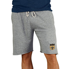 New Orleans Saints Concepts Sport Throwback Logo Mainstream Terry Shorts - Gray Shorts