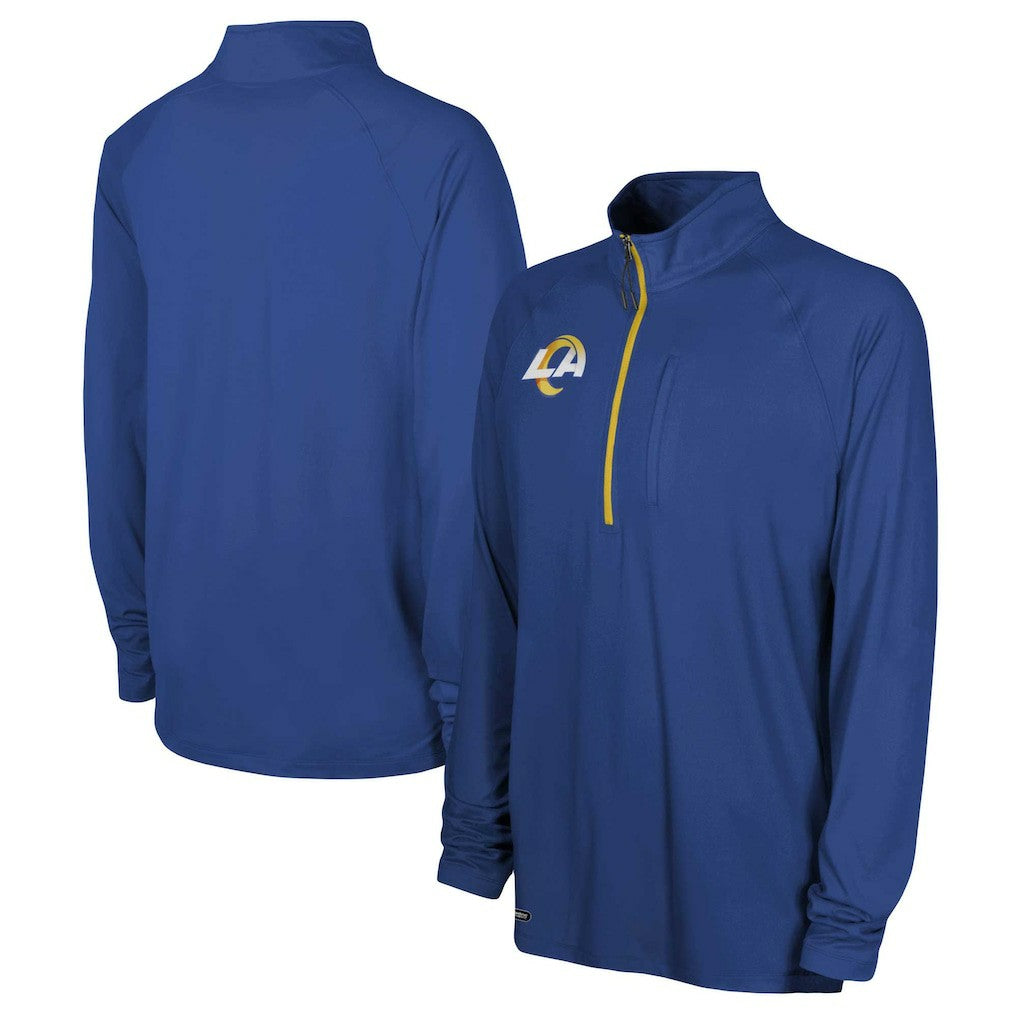 Los Angeles Rams Combine Authentic Raglan Quarter-Zip Top - Royal Tops