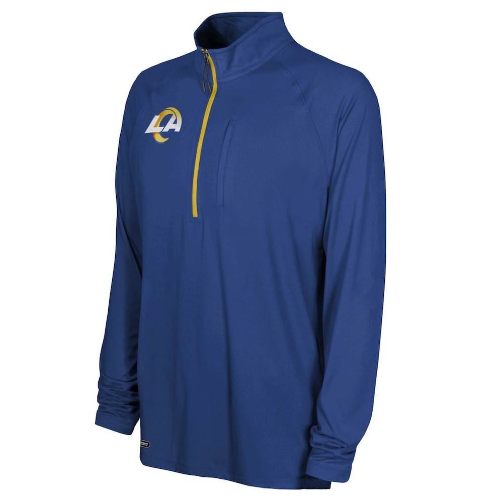 Los Angeles Rams Combine Authentic Raglan Quarter-Zip Top - Royal Tops