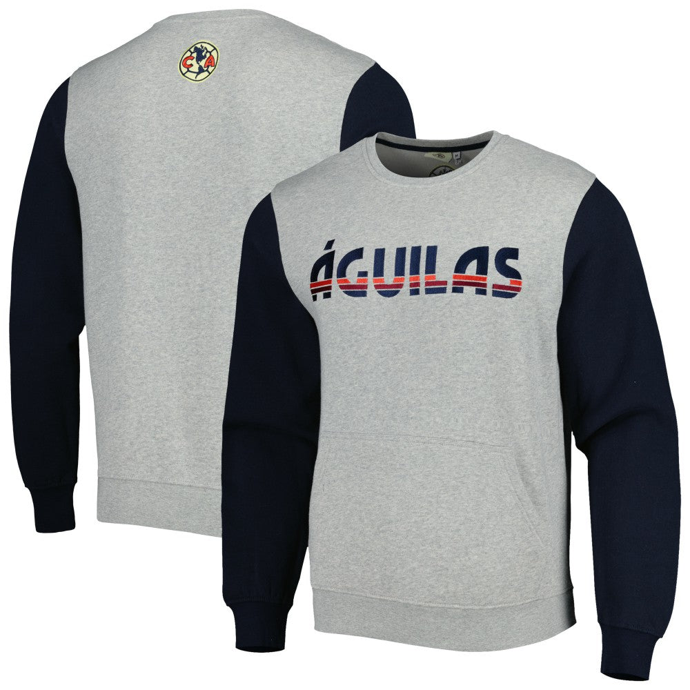 Club America Kangaroo Pullover Sweatshirt Gray/Navy