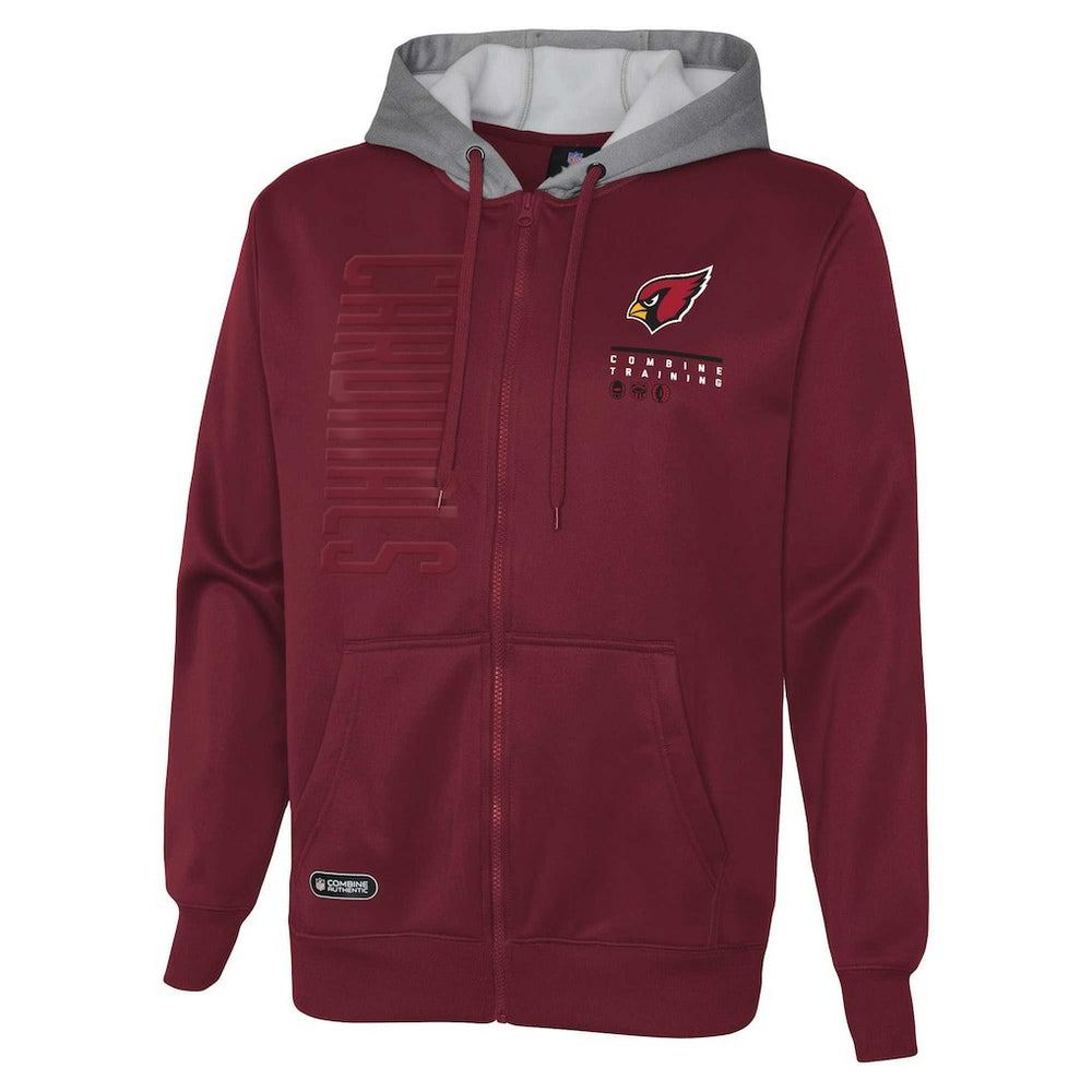 Arizona Cardinals Combine Authentic Field Play Full-Zip Hoodie Sweatshirt - Cardinal Hoodies