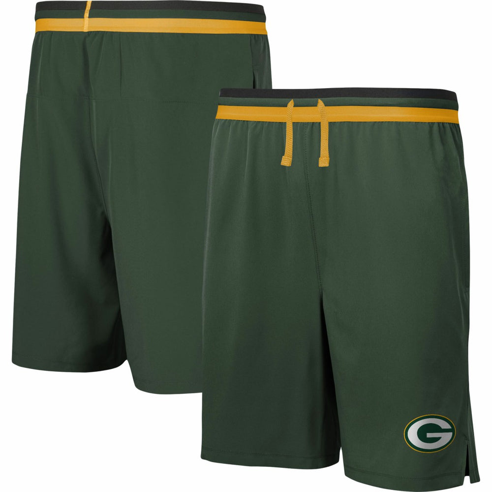 Green Bay Packers Cool Down Tri-Color Elastic Training Shorts - Green Shorts