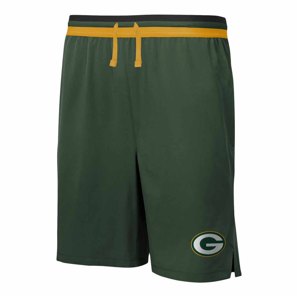 Green Bay Packers Cool Down Tri-Color Elastic Training Shorts - Green Shorts