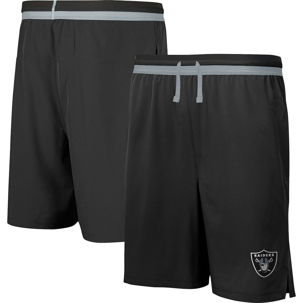 Las Vegas Raiders Cool Down Tri-Color Elastic Training Shorts - Black Shorts