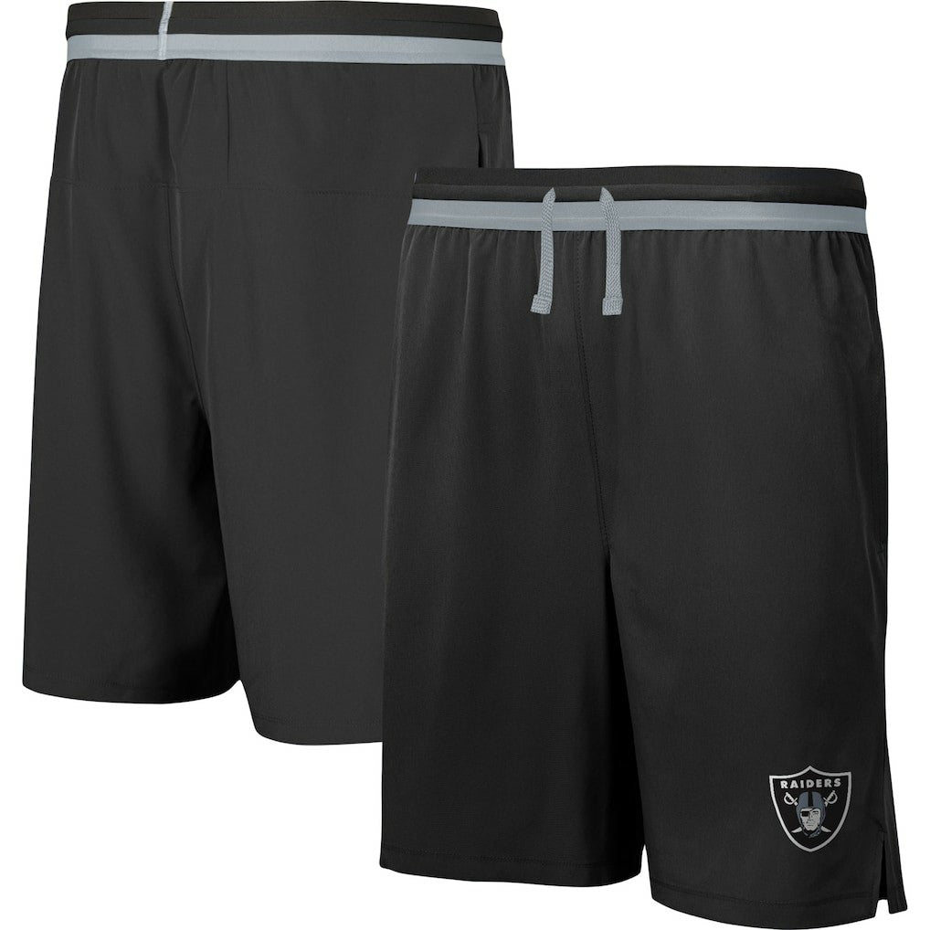 Las Vegas Raiders Cool Down Tri-Color Elastic Training Shorts - Black Shorts