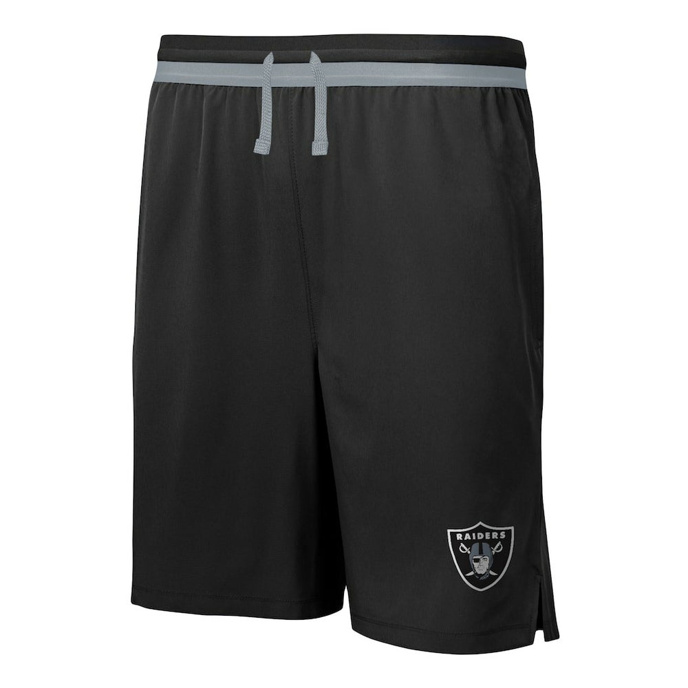 Las Vegas Raiders Cool Down Tri-Color Elastic Training Shorts - Black Shorts
