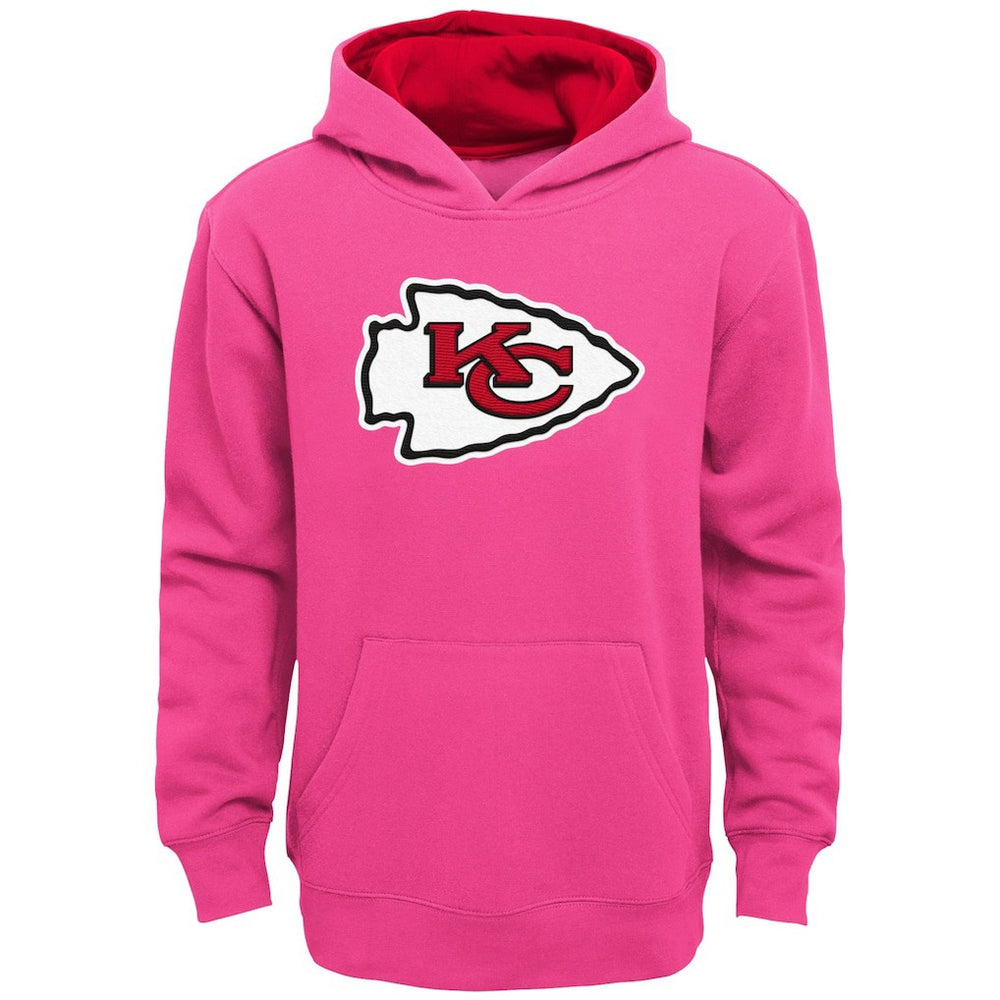 Kansas City Chiefs Girls Youth Prime Pullover Hoodie - Pink Hoodies