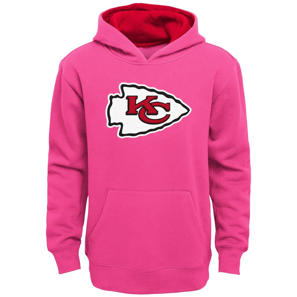 Kansas City Chiefs Girls Youth Prime Pullover Hoodie - Pink Hoodies