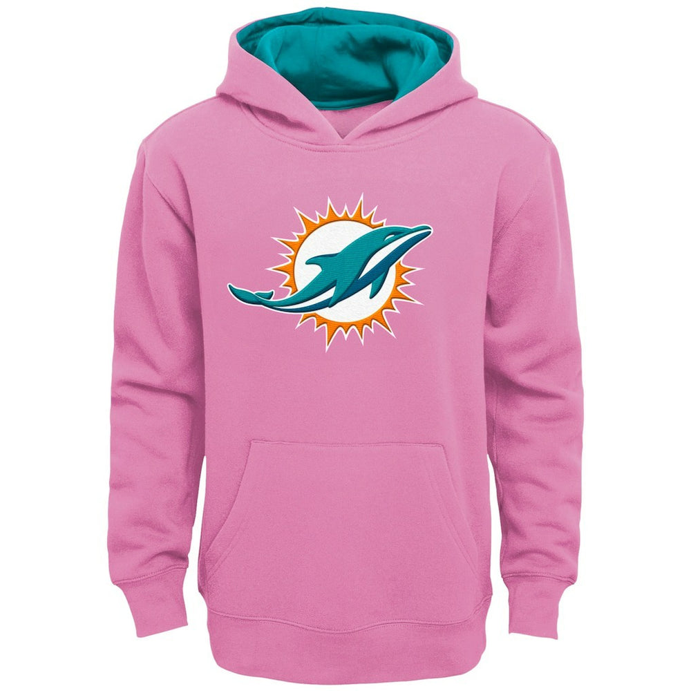 Miami Dolphins Girls Youth Prime Pullover Hoodie - Pink Hoodies